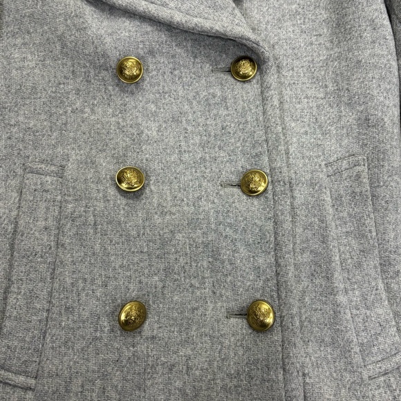 J.Crew Majesty‎ Peacot In Stadium Cloth F4923 sz 0 silver - Picture 3 of 16